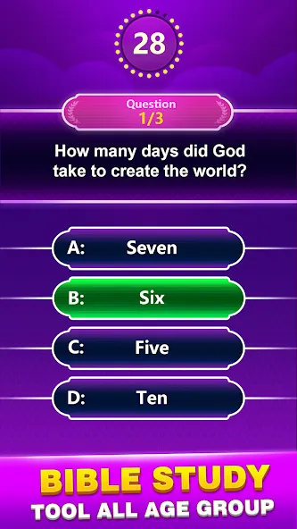 Взлом Bible Trivia — Word Quiz Game (Библейская викторина)  [МОД Много монет] — полная версия apk на Андроид screen 1