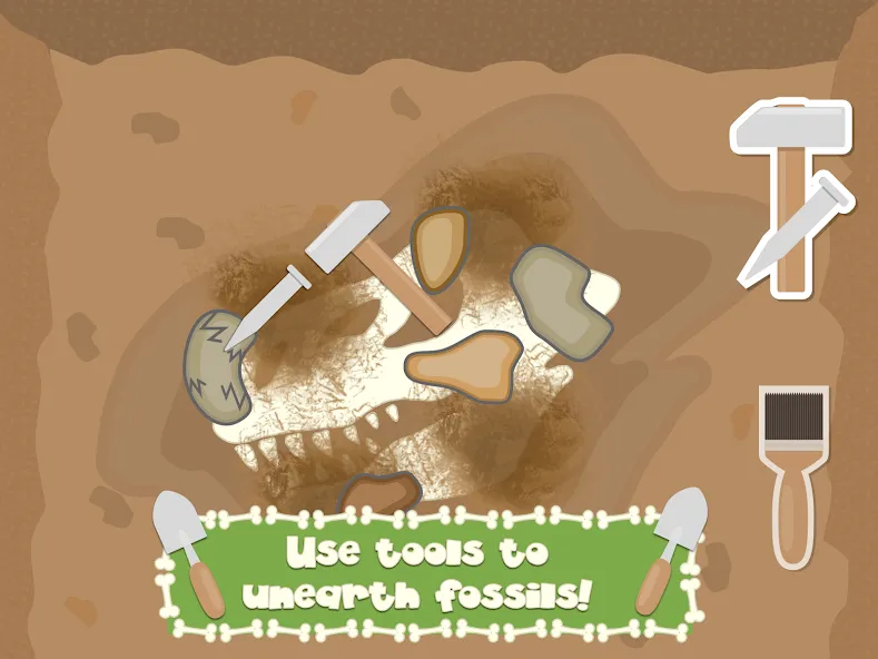 Скачать взломанную Dino Fossil Dig — Jurassic Adv (Дино Фоссил Диг)  [МОД Unlocked] — последняя версия apk на Андроид screen 3