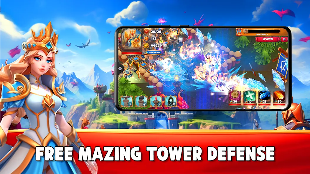Взлом Gaiarus: TD Battles & Heroes  [МОД Unlimited Money] — последняя версия apk на Андроид screen 1