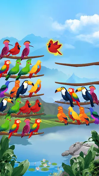 Скачать взлом Bird Sort — Color Puzzle  [МОД Бесконечные монеты] — полная версия apk на Андроид screen 1