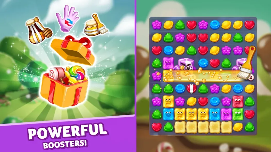 Скачать взломанную Lollipop & Marshmallow Match3  [МОД Mega Pack] — последняя версия apk на Андроид screen 2