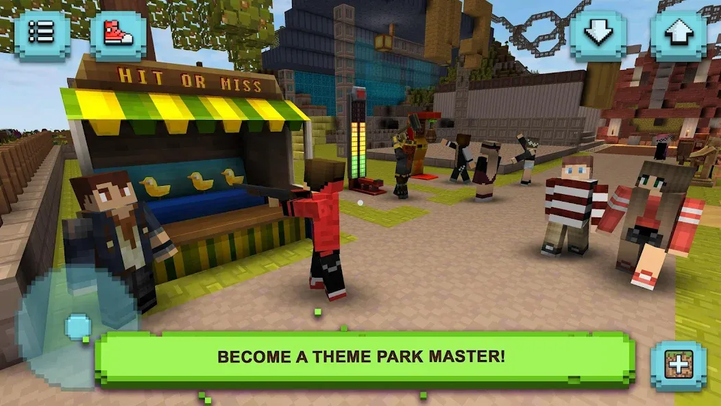 Скачать взломанную Theme Park Craft: Build & Ride  [МОД Unlocked] — последняя версия apk на Андроид screen 1