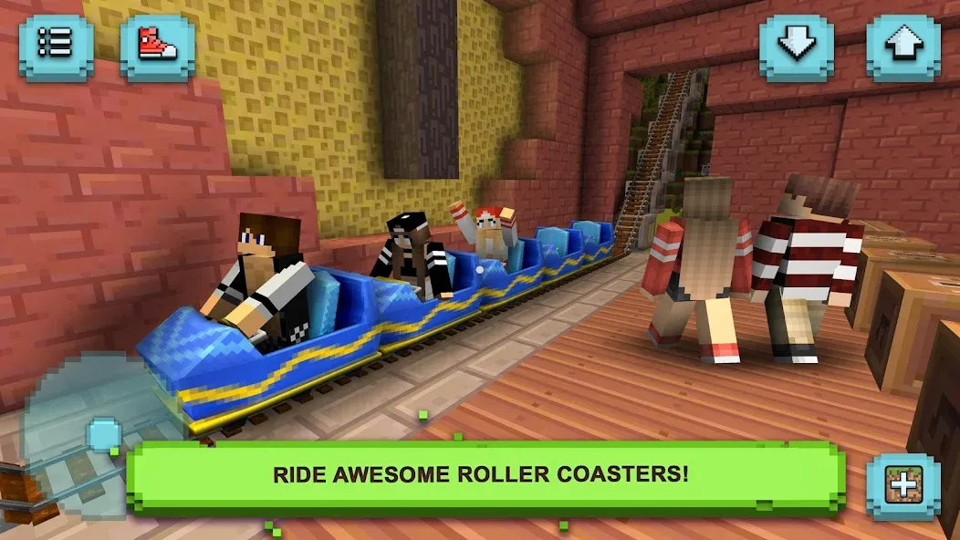 Скачать взломанную Theme Park Craft: Build & Ride  [МОД Unlocked] — последняя версия apk на Андроид screen 3