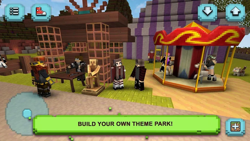 Скачать взломанную Theme Park Craft: Build & Ride  [МОД Unlocked] — последняя версия apk на Андроид screen 5