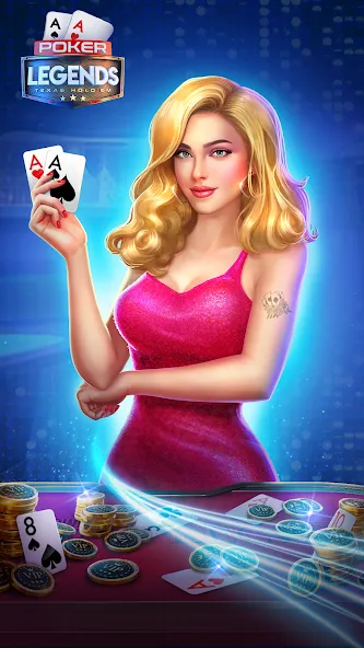 Скачать взлом Poker Legends — Texas Hold'em (Покер Легенды)  [МОД Menu] — полная версия apk на Андроид screen 1