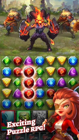 Взлом Dragon Strike: Puzzle RPG (Драгон Страйк)  [МОД Много денег] — стабильная версия apk на Андроид screen 1