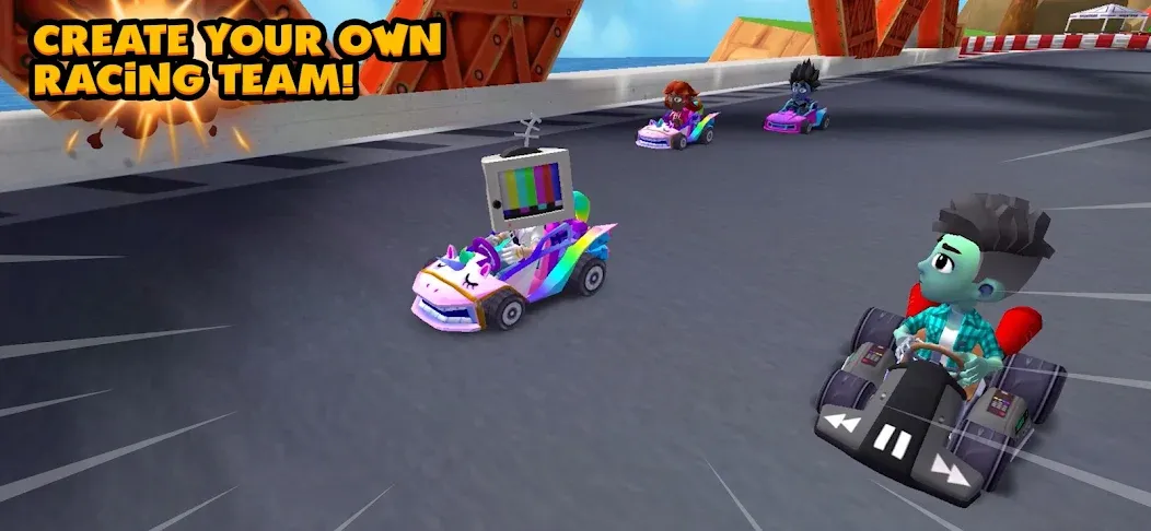 Скачать взломанную Boom Karts Multiplayer Racing (Бум Картс Мультиплеер Рейсинг)  [МОД Бесконечные деньги] — последняя версия apk на Андроид screen 3