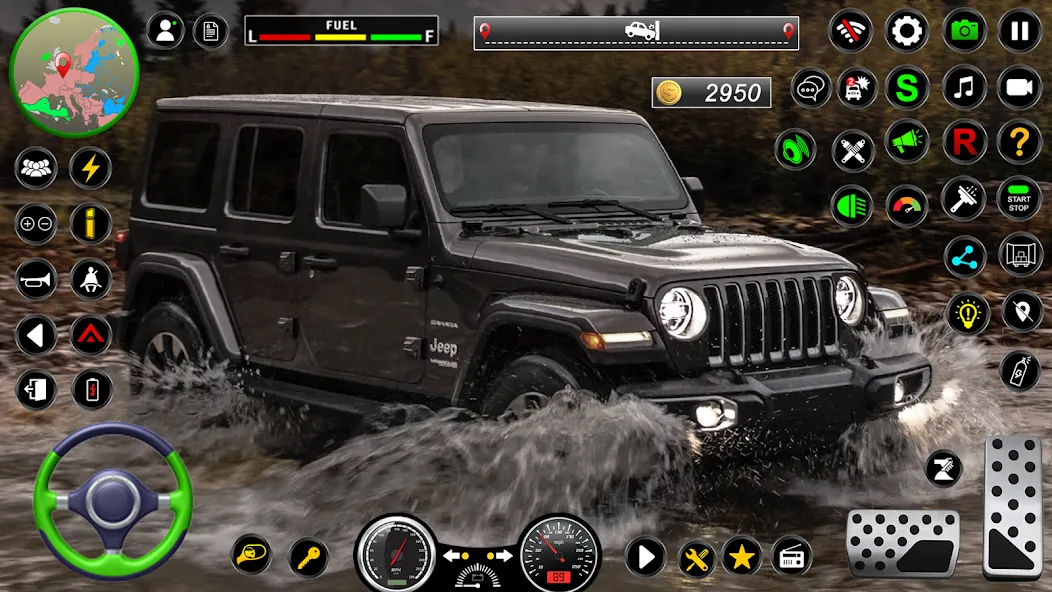 Скачать взломанную Jeep Driving Simulator offRoad (Джип Драйвинг Симулятор вне дороги)  [МОД Mega Pack] — стабильная версия apk на Андроид screen 2