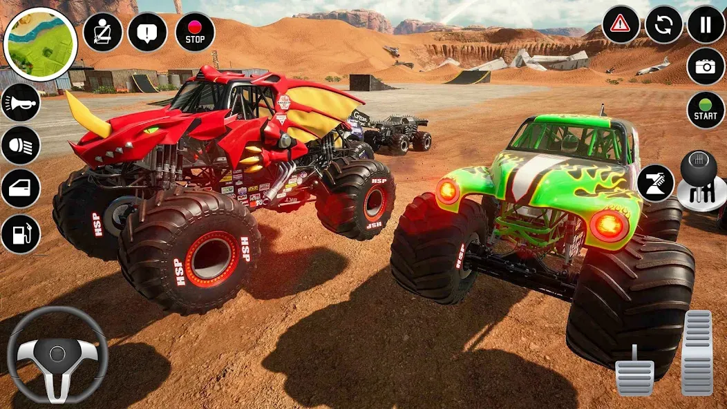 Скачать взломанную Extreme Monster Truck Game 3D (Монстр Трак Экстремальные Игры)  [МОД Бесконечные деньги] — последняя версия apk на Андроид screen 3