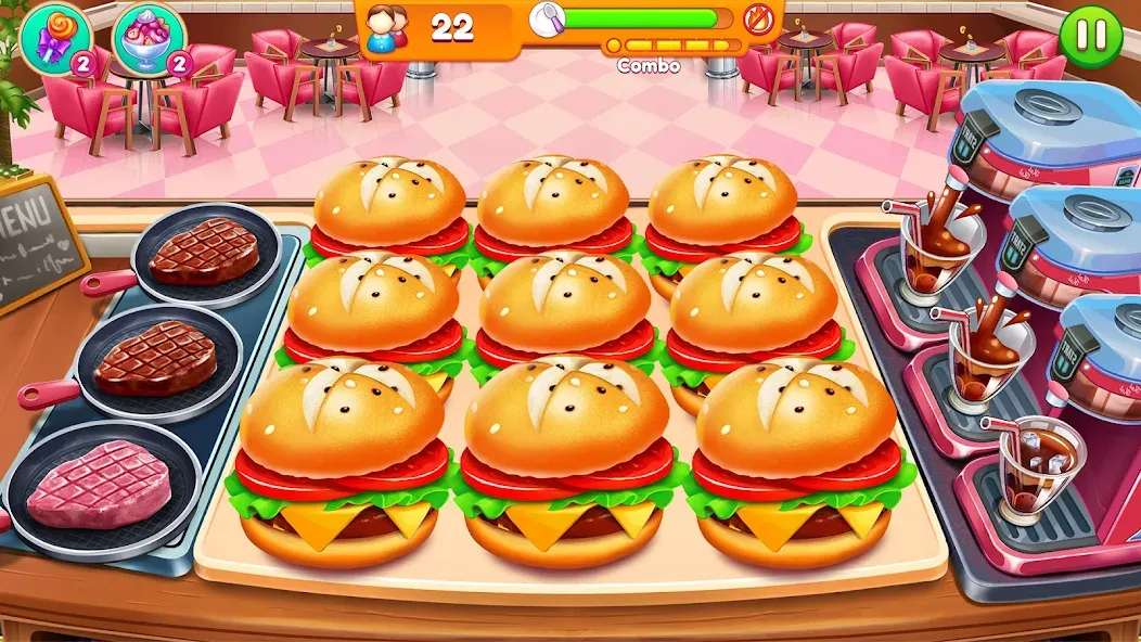 Взломанная Cooking Restaurant Food Games  [МОД Mega Pack] — стабильная версия apk на Андроид screen 5