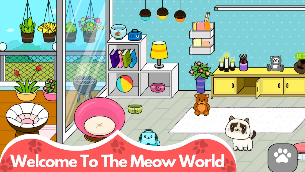 Скачать взлом My Cat Town — Cute Kitty Games  [МОД Много денег] — стабильная версия apk на Андроид screen 1