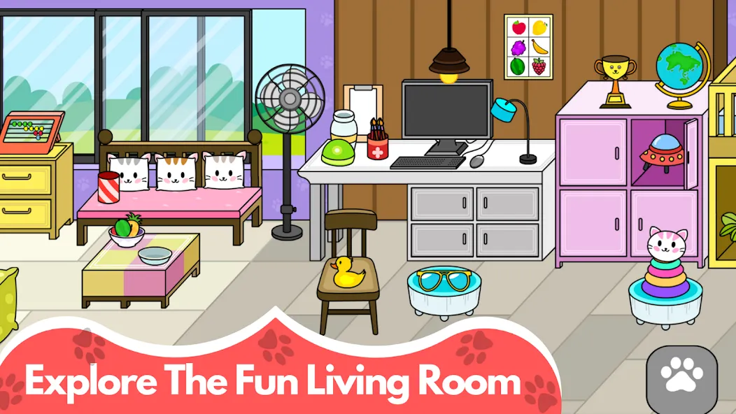 Скачать взлом My Cat Town — Cute Kitty Games  [МОД Много денег] — стабильная версия apk на Андроид screen 2