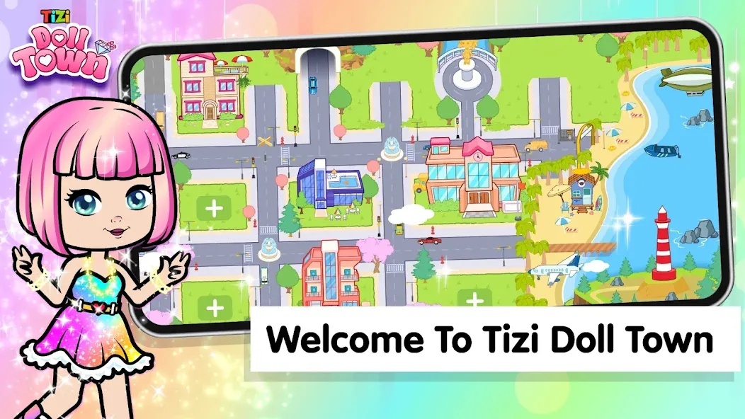 Взлом Tizi Town: Doll Dress Up Games  [МОД Mega Pack] — стабильная версия apk на Андроид screen 1