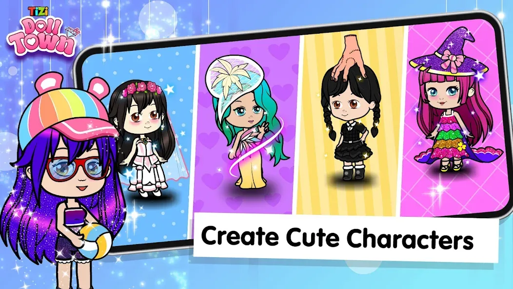 Взлом Tizi Town: Doll Dress Up Games  [МОД Mega Pack] — стабильная версия apk на Андроид screen 2