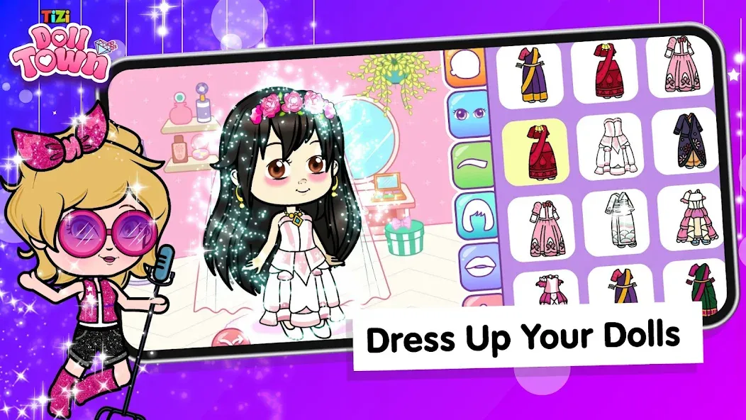 Взлом Tizi Town: Doll Dress Up Games  [МОД Mega Pack] — стабильная версия apk на Андроид screen 3