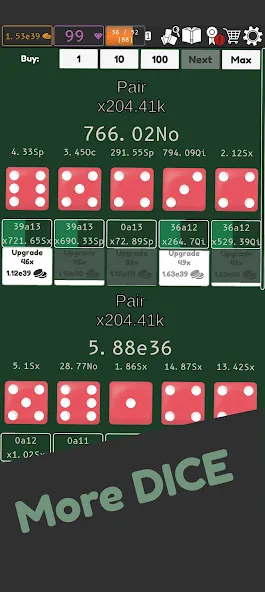 Скачать взлом Idle Dice 2 (Айдл Дайс 2)  [МОД Бесконечные деньги] — последняя версия apk на Андроид screen 1