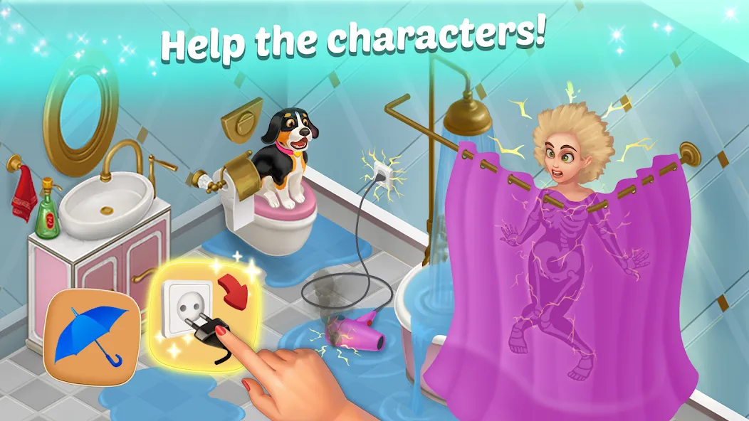 Скачать взлом Family Hotel: love & match-3 (Фэмели Отель)  [МОД Unlocked] — стабильная версия apk на Андроид screen 3