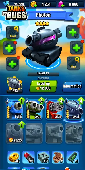 Скачать взлом Tanks vs Bugs (Танки против жуков)  [МОД Unlimited Money] — последняя версия apk на Андроид screen 5