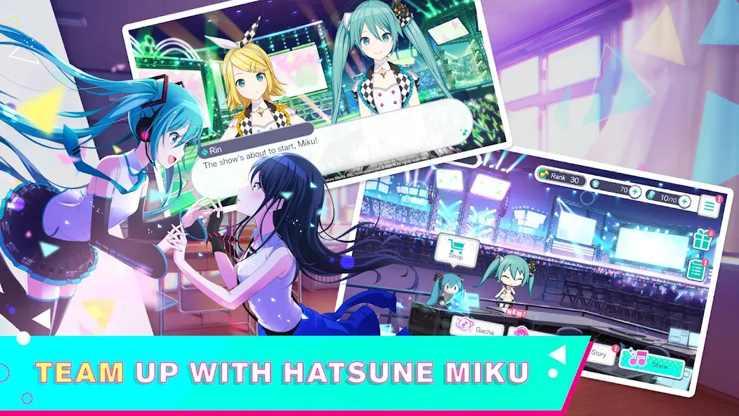 Взломанная HATSUNE MIKU: COLORFUL STAGE! (Хацуне Мику)  [МОД Бесконечные деньги] — последняя версия apk на Андроид screen 1