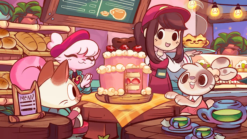Скачать взломанную Campfire Cat Cafe (Кэмпфайр Кэт Кафе)  [МОД Mega Pack] — стабильная версия apk на Андроид screen 1