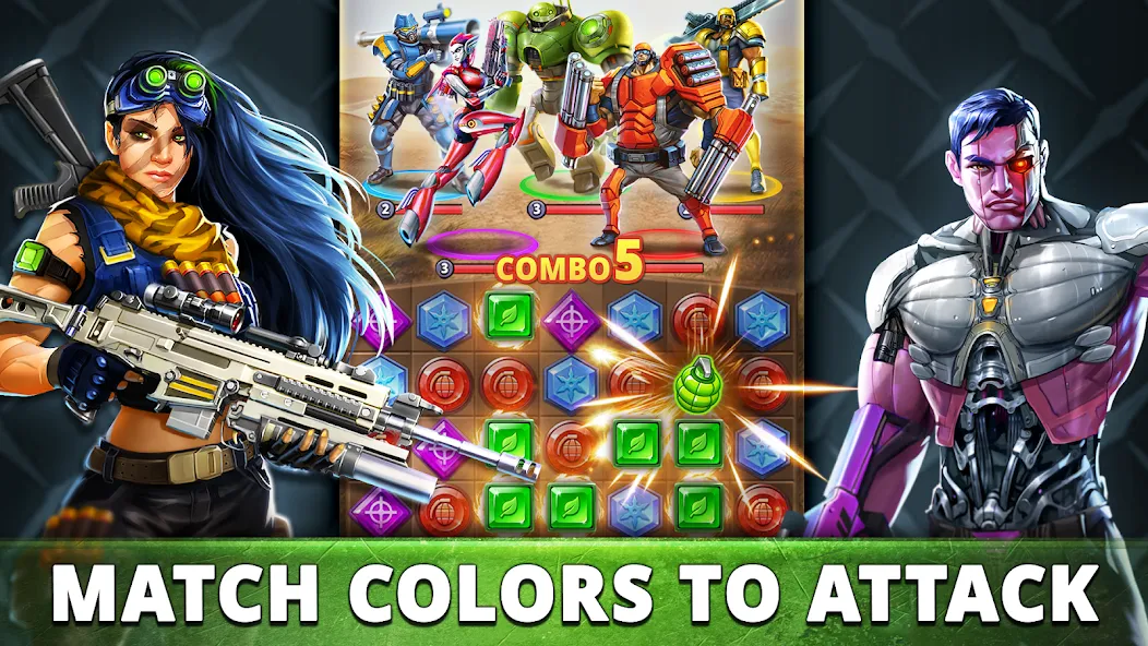 Скачать взломанную Puzzle Combat: Match-3 RPG (Пазл Комбат)  [МОД Много денег] — стабильная версия apk на Андроид screen 4