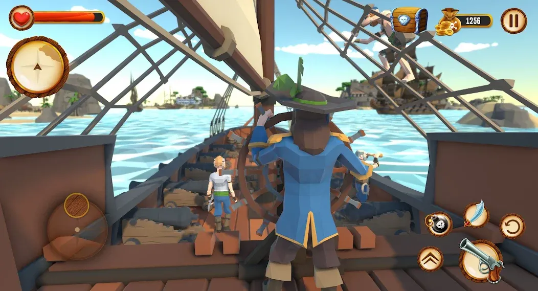 Скачать взломанную Pirate Polygon Caribbean Sea (Пиратская Полигон Карибское море)  [МОД Меню] — стабильная версия apk на Андроид screen 2
