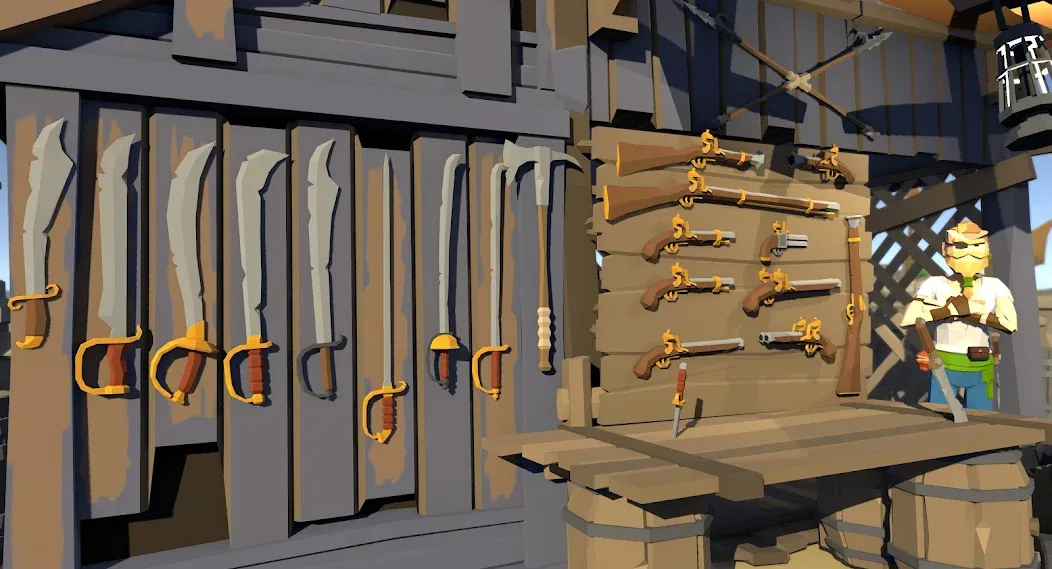 Скачать взломанную Pirate Polygon Caribbean Sea (Пиратская Полигон Карибское море)  [МОД Меню] — стабильная версия apk на Андроид screen 3