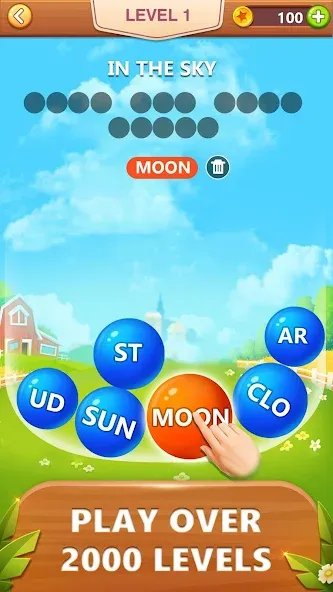 Скачать взломанную Word Bubble Puzzle — Word Game  [МОД Бесконечные монеты] — полная версия apk на Андроид screen 1