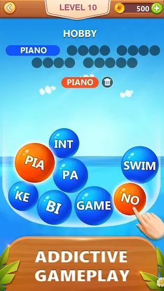 Скачать взломанную Word Bubble Puzzle — Word Game  [МОД Бесконечные монеты] — полная версия apk на Андроид screen 2